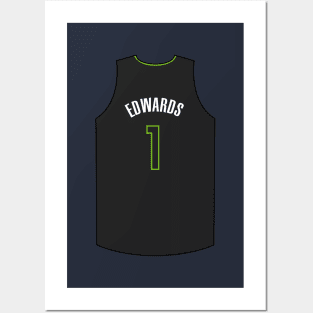 Anthony Edwards Minnesota Jersey Qiangy Posters and Art